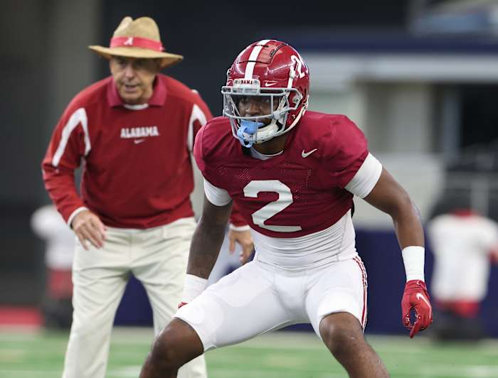 DeMarcco Hellams, Alabama Cotton Bowl Practice, Dec. 28, 2021